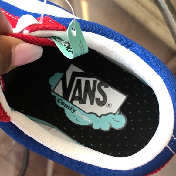 Vans Old Skool Comfycush Red Chili Blue Sneakers - Picture 4 of 11